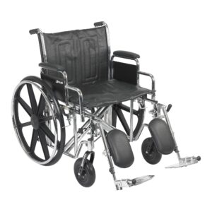 McKesson Bariatric Wheelchair with Dual Axle, 22-Inch Seat Width, and Elevating Leg Rests