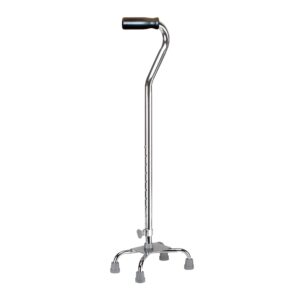 Drive Small Base Quad Cane Aluminum 10301-4 with Adjustable Height and Chrome Finish
