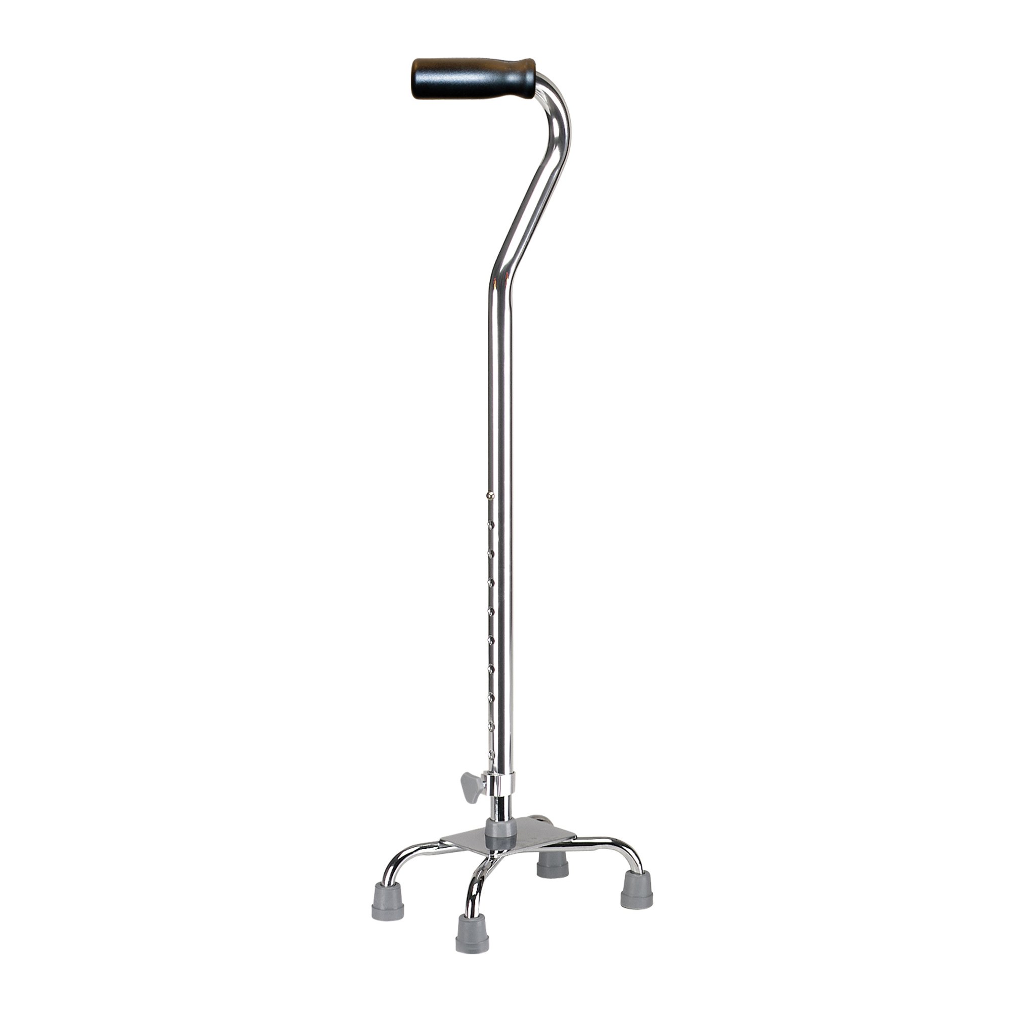 Drive Small Base Quad Cane Aluminum 10301-4 with Adjustable Height and Chrome Finish