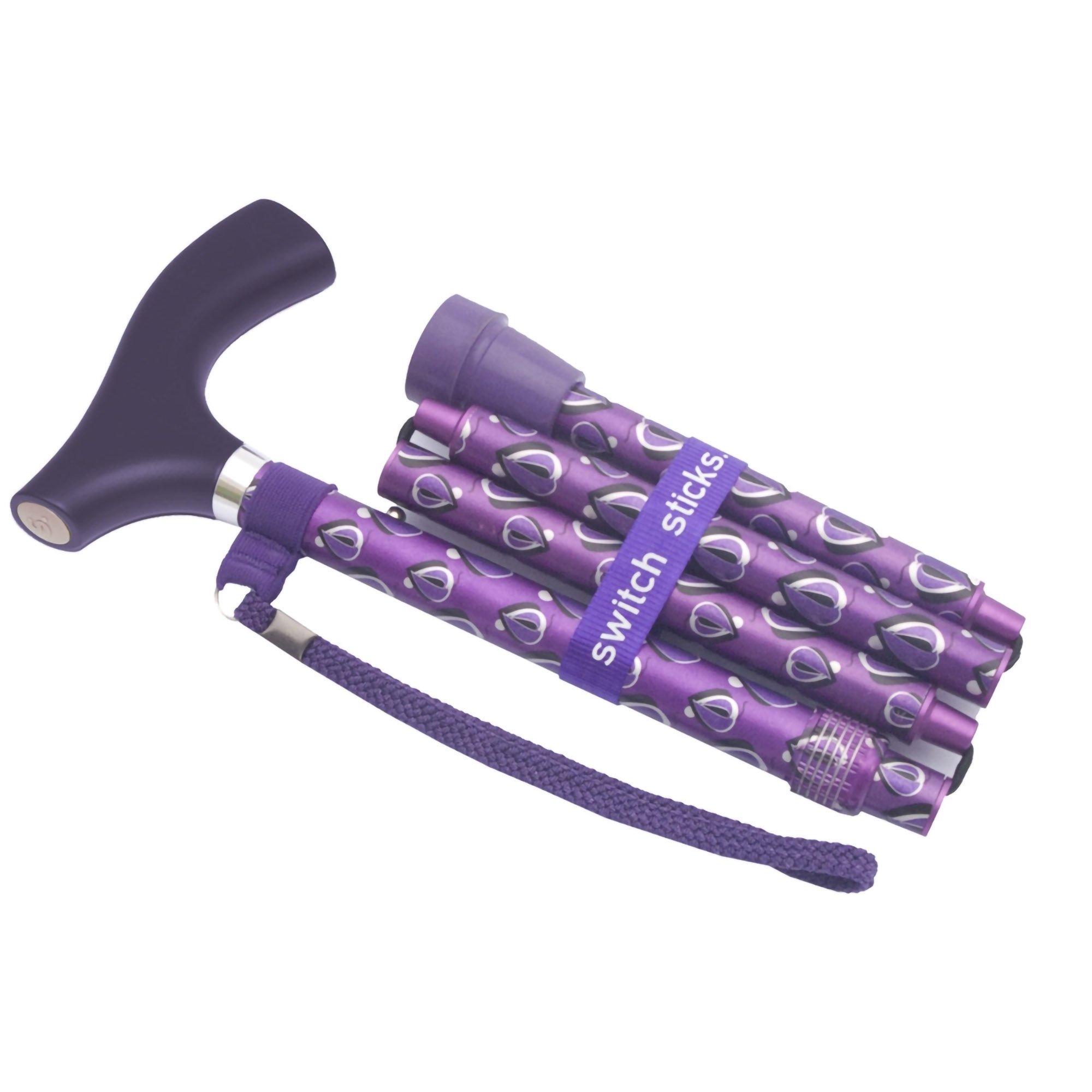 Viking Print Folding Cane with Adjustable Height, Aluminum, 32 to 37 Inches - Part Number 502-2000-5115