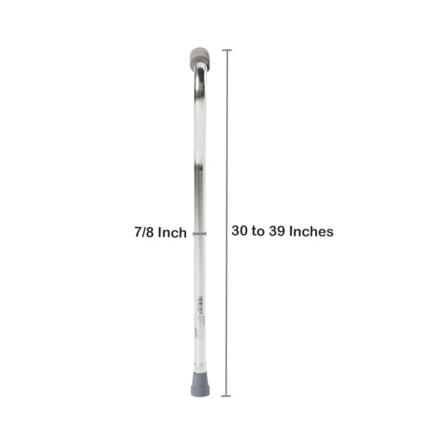 McKesson Offset Cane Aluminum 30-39 Inch Height Silver with Adjustable Support and Comfort Features - Image 4