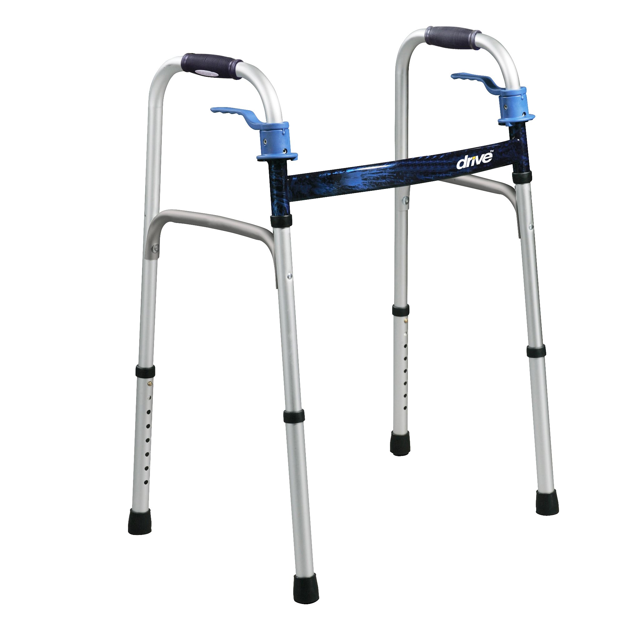 Drive Medical Dual Trigger Release Folding Walker with Adjustable Height and Aluminum Frame (Part #10224-4)