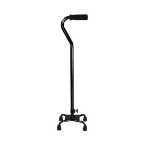 McKesson Small Base Quad Cane with Adjustable Height - Steel, 30 to 39 Inches, Black