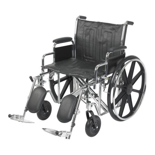 McKesson Bariatric Wheelchair with Dual Axle, 22-Inch Seat Width, and Elevating Leg Rests - Image 2