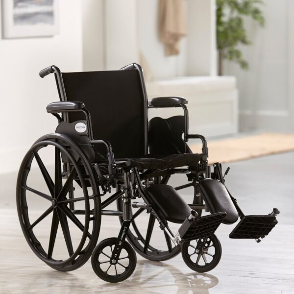 McKesson Dual Axle Lightweight Wheelchair with Elevating Legrests and 18-Inch Seat Width - Image 5