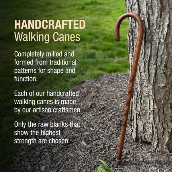Brazos Twisted Oak Round Handle Cane - 37 Inch Red Walking Stick - Image 6