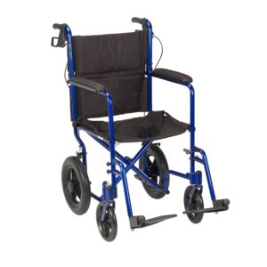Drive Expedition 19 Inch Seat Width Transport Chair with Aluminum Frame and Full-Length Arms