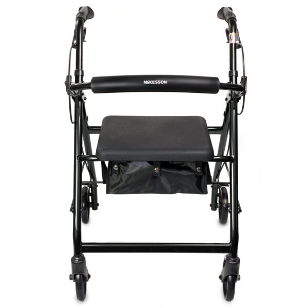 McKesson 4 Wheel Rollator with Adjustable Height and Folding Aluminum Frame - Model 146-R726BK - Image 2