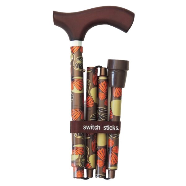Mimi Print Folding Cane by Switch Sticks, Aluminum, Adjustable 32-37 Inches