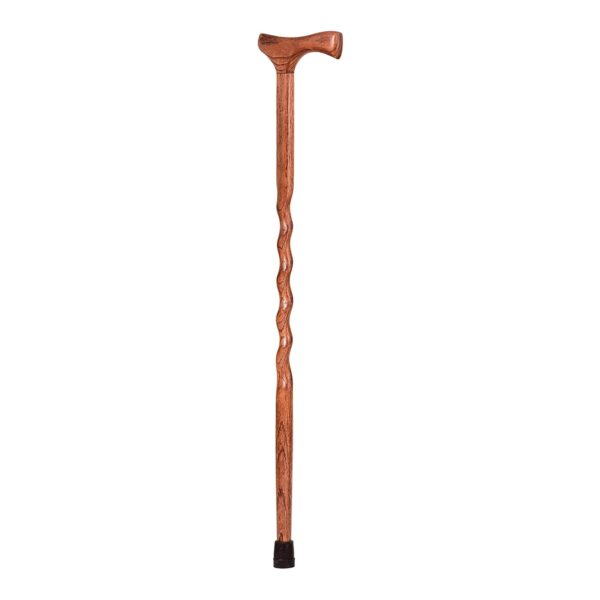 Brazos Twisted Wood T-Handle Cane with American Hardwood, 34 Inch Height - Part No. 502-3000-0324 - Image 2