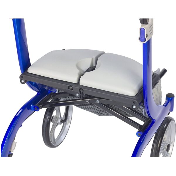 Drive Nitro DLX Blue 4-Wheel Rollator with Adjustable Height and Folding Aluminum Frame - Image 4