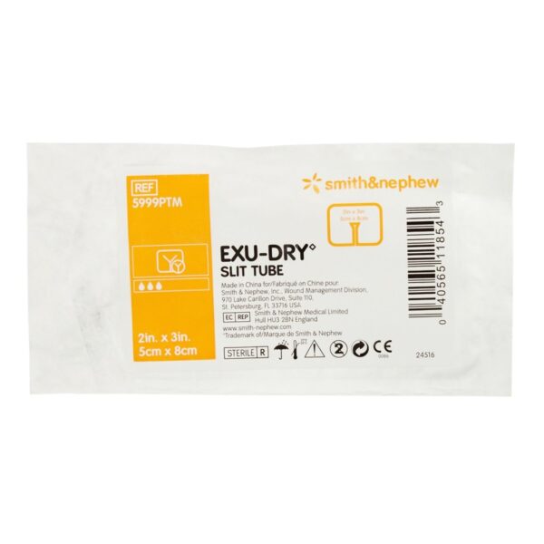 Super Absorbent Dressing Exu-Dry Anti-Shear 2 x 3 Inch Slit Tube by 3M Part 5999PTM