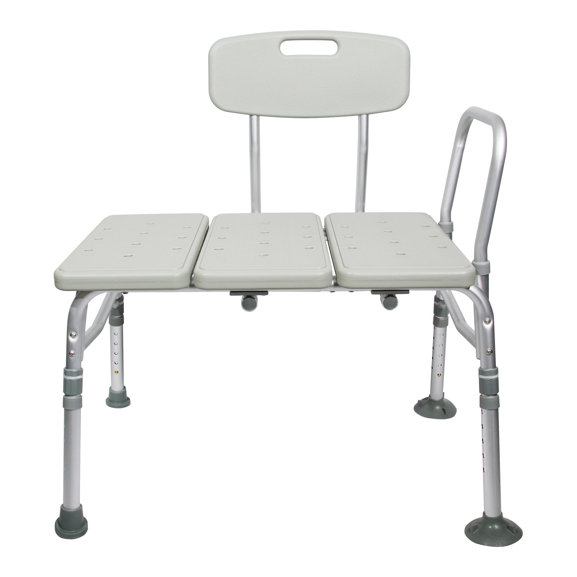 McKesson Knocked Down Bath Transfer Bench with Removable Arm Rail, 17.5 to 22.5 Inch Seat Height, 400 lbs Capacity