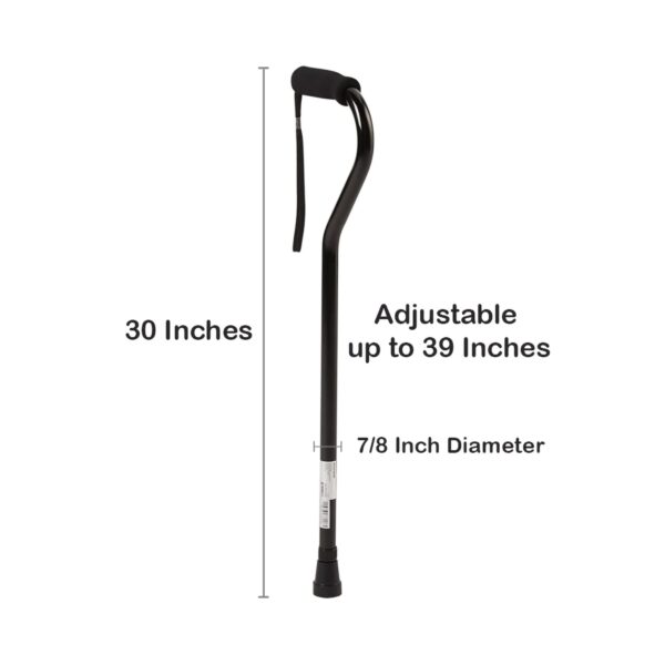 McKesson Offset Cane Aluminum, 30 to 39 Inch Height, Black - Part Number 146-RTL10306 - Image 4
