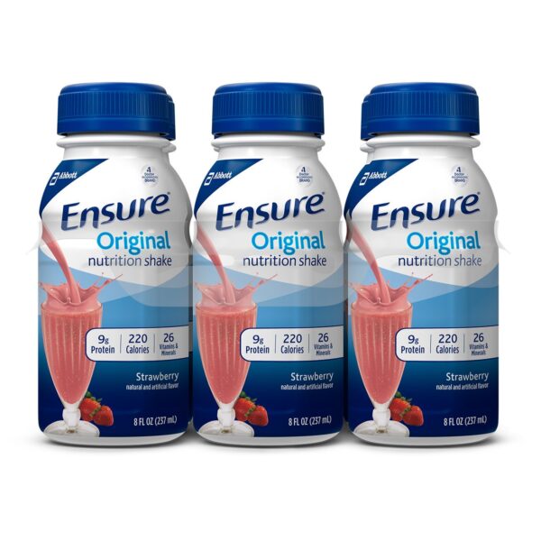 Ensure Original Shake Strawberry Flavor Liquid Supplement - 8 oz. Bottle by Abbott (Part #57234)