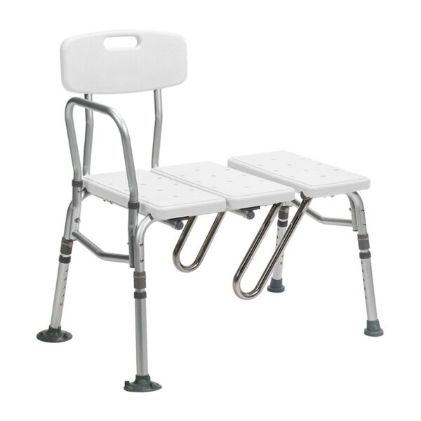 Drive Splash Defense Knocked Down Bath Transfer Bench with 17.5-22.5 Inch Seat Height and 400 lb Capacity, Model RTL12032KDR