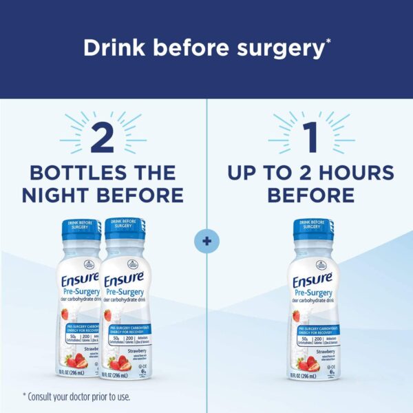 Ensure Pre-Surgery Clear Carbohydrate Drink Strawberry Flavor * 10 oz Bottle - Image 4