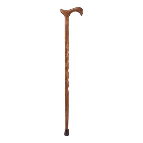 Brazos Twisted Wood T-Handle Cane - 34 Inch Height, 250 lb Capacity - Image 2