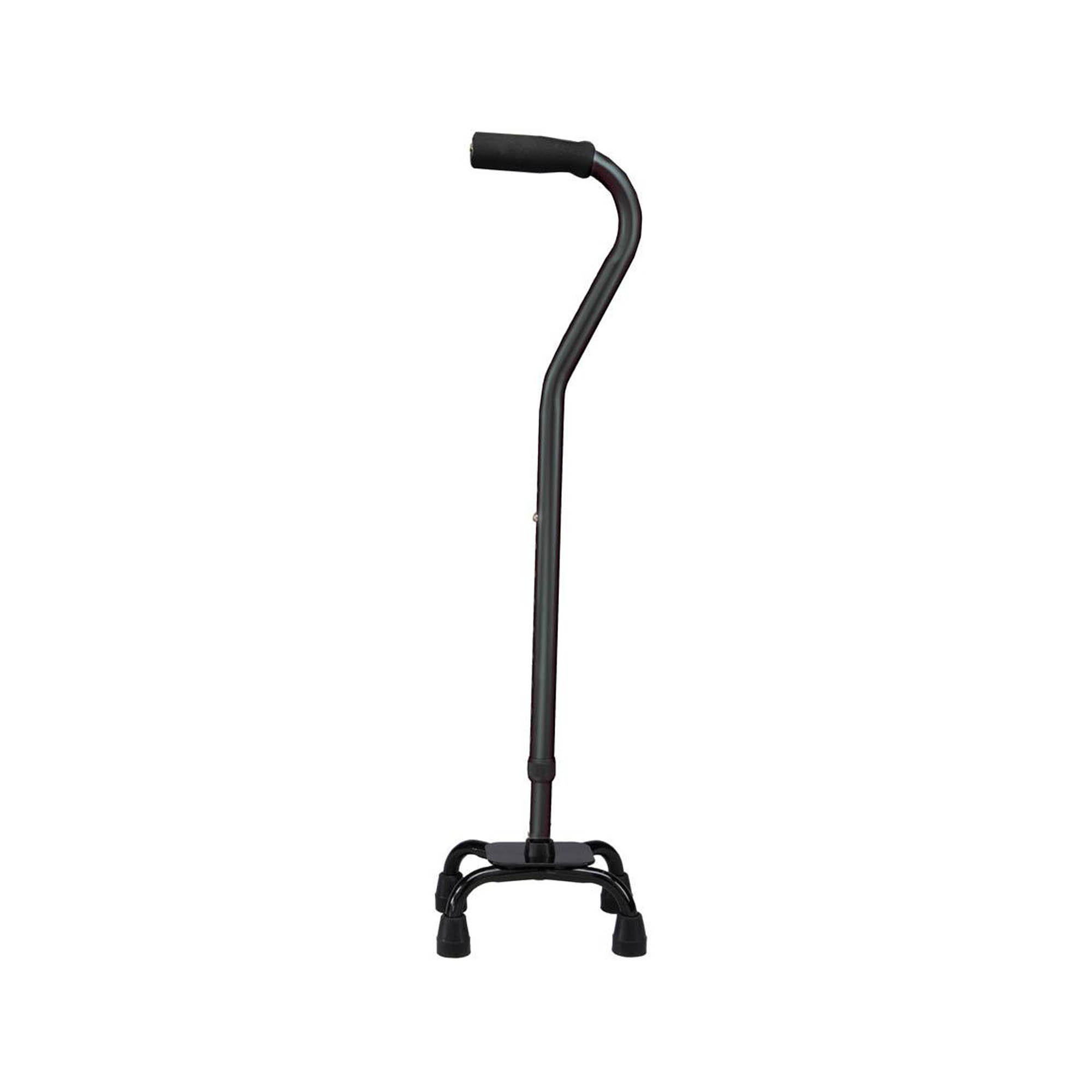 Carex Small Base Quad Cane Aluminum with Adjustable Height - Black, Part Number FGA74101 0000