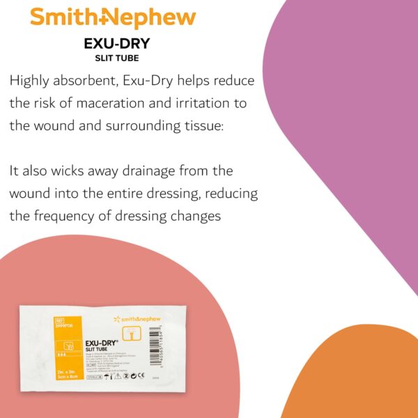 Super Absorbent Dressing Exu-Dry Anti-Shear 2 x 3 Inch Slit Tube by 3M Part 5999PTM - Image 2