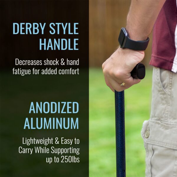 DMI T-Handle Cane with Adjustable Height and Blue Ice Design, Model 502-1351-9913 - Image 4