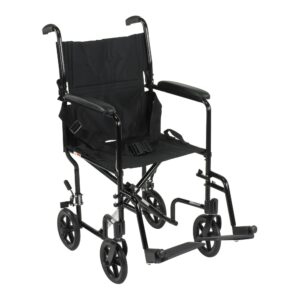 McKesson Transport Chair with 19-Inch Seat Width and Swing-Away Footrests - Model 146-ATC19-BK