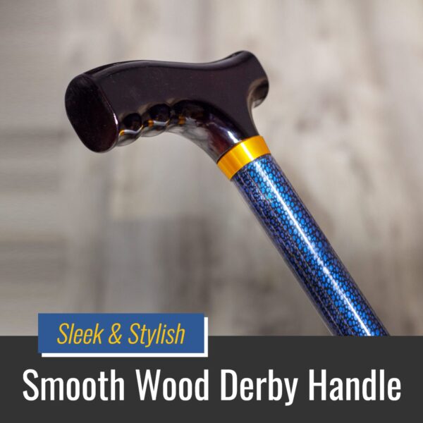 DMI T-Handle Cane with Adjustable Height and Blue Ice Design, Model 502-1351-9913 - Image 3