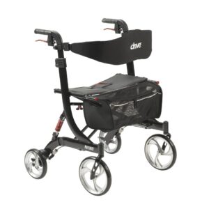Drive Nitro HD Bariatric 4-Wheel Rollator with Adjustable Height and Lightweight Folding Aluminum Frame
