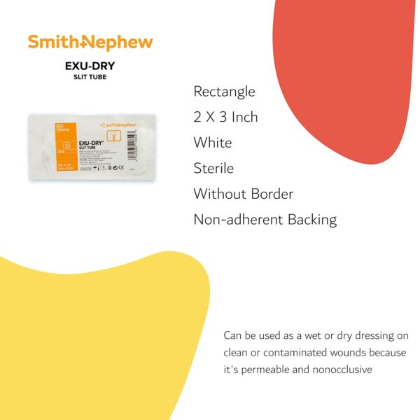 Super Absorbent Dressing Exu-Dry Anti-Shear 2 x 3 Inch Slit Tube by 3M Part 5999PTM - Image 4