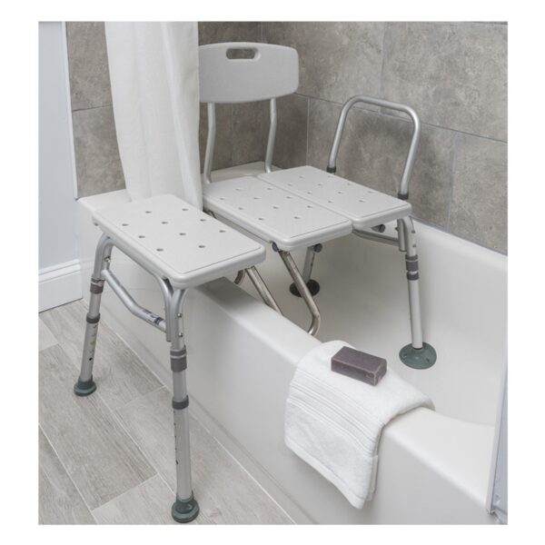 Drive Splash Defense Knocked Down Bath Transfer Bench with 17.5-22.5 Inch Seat Height and 400 lb Capacity, Model RTL12032KDR - Image 6