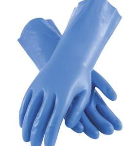 PIP Assurance Medium Nitrile Utility Gloves - 13 Inch Blue Work Gloves with Raised Diamond Grip Pattern