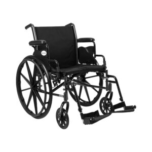 McKesson Dual Axle Lightweight Wheelchair with Swing-Away Footrest and 20-Inch Seat * Black Upholstery, Model 146-K320DDA-SF