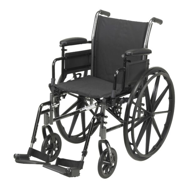 McKesson Lightweight Wheelchair with Dual Axle - 18 Inch Seat Width, Silver Vein Finish - Image 2