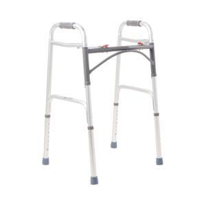 McKesson Dual Release Folding Walker with Adjustable Height and 350 lb Capacity - Part 146-10200-4