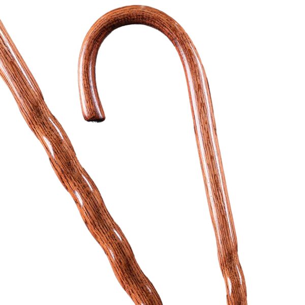 Brazos Twisted Oak Round Handle Cane - 37 Inch Red Walking Stick - Image 2