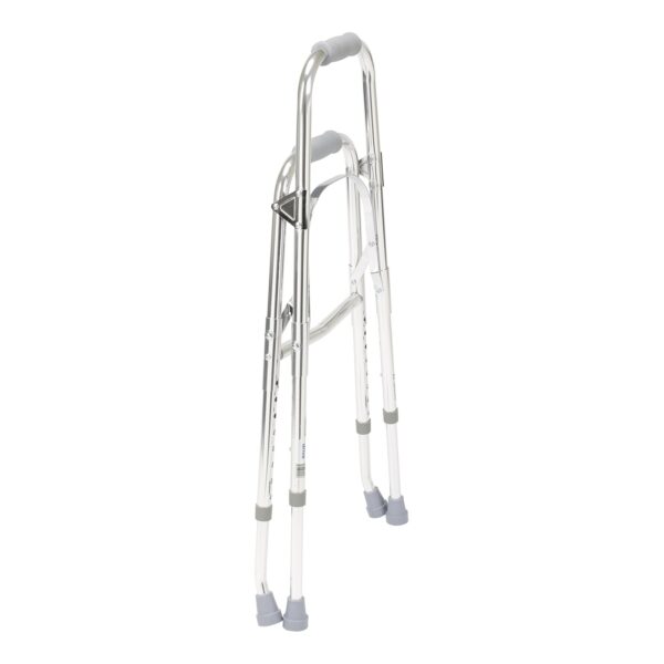 Drive Medical Side Step Folding Walker with Hemi Aluminum Frame - Adjustable Height, 300 lbs Capacity - Image 2