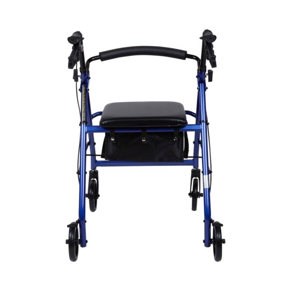 McKesson 4 Wheel Blue Rollator with Adjustable Height and Folding Aluminum Frame - Part #146-R726BL - Image 4