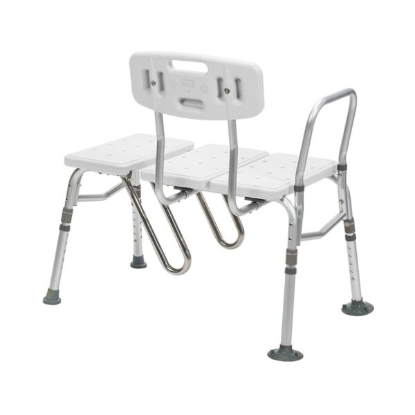 Drive Splash Defense Knocked Down Bath Transfer Bench with 17.5-22.5 Inch Seat Height and 400 lb Capacity, Model RTL12032KDR - Image 4