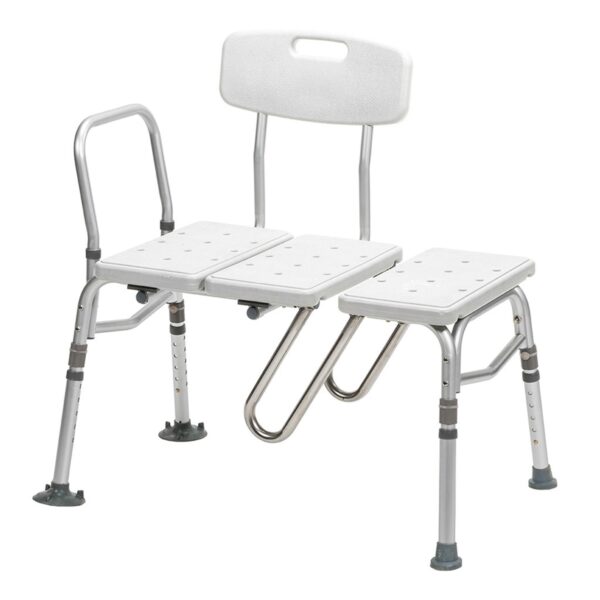 Drive Splash Defense Knocked Down Bath Transfer Bench with 17.5-22.5 Inch Seat Height and 400 lb Capacity, Model RTL12032KDR - Image 2