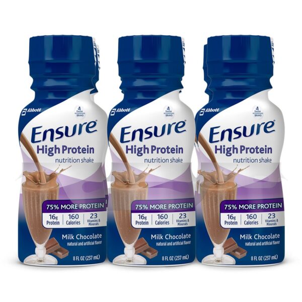 Ensure High Protein Shake with Milk Chocolate Flavor * 8 oz. Liquid Bottle by Oral Supplement (Part No. 64115)