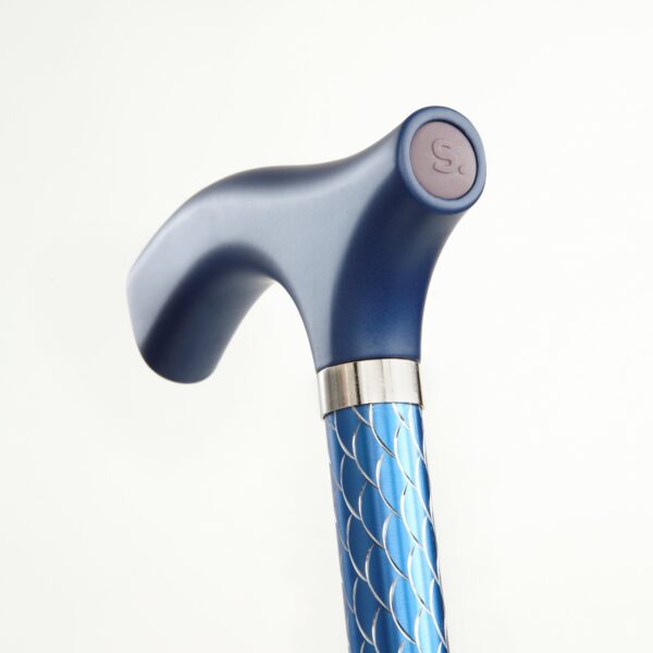Folding Cane Switch Sticks by BrandName, Part 502-2000-5200, Adjustable Aluminum Walking Stick with Azure Blue Design - Image 2