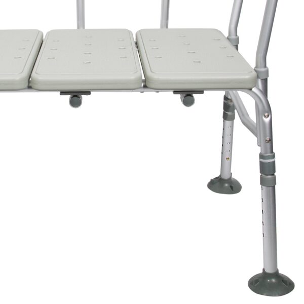 McKesson Knocked Down Bath Transfer Bench with Removable Arm Rail, 17.5 to 22.5 Inch Seat Height, 400 lbs Capacity - Image 3