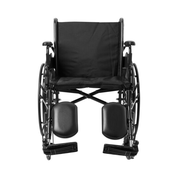 McKesson Lightweight Wheelchair with Dual Axle and Elevating Legrest * 20-Inch Seat Width, Black Upholstery, 300 lbs Capacity - Image 2