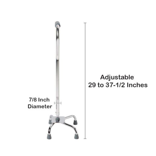 McKesson Large Base Quad Cane with Steel Construction and Chrome Finish, 29 to 37-1/2 Inch Height - Image 4