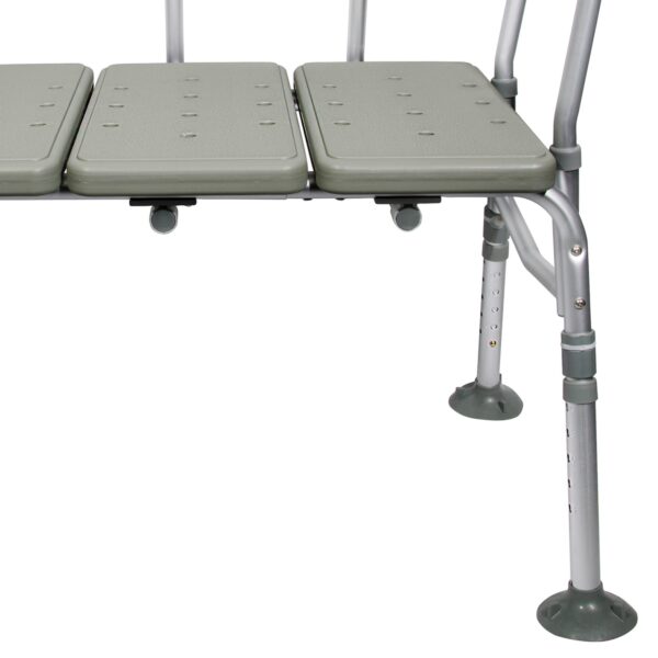 McKesson Knocked Down Bath Transfer Bench with Removable Arm Rail, 17.5 to 22.5 Inch Seat Height, 400 lb Capacity - Image 4