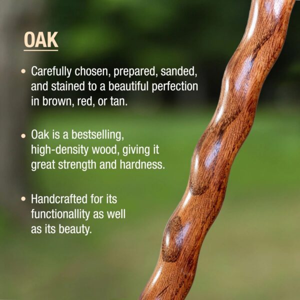 Brazos Twisted Oak Round Handle Cane - 37 Inch Red Walking Stick - Image 5