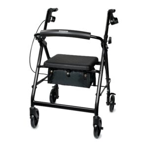 McKesson 4 Wheel Rollator with Adjustable Height and Folding Aluminum Frame - Model 146-R726BK