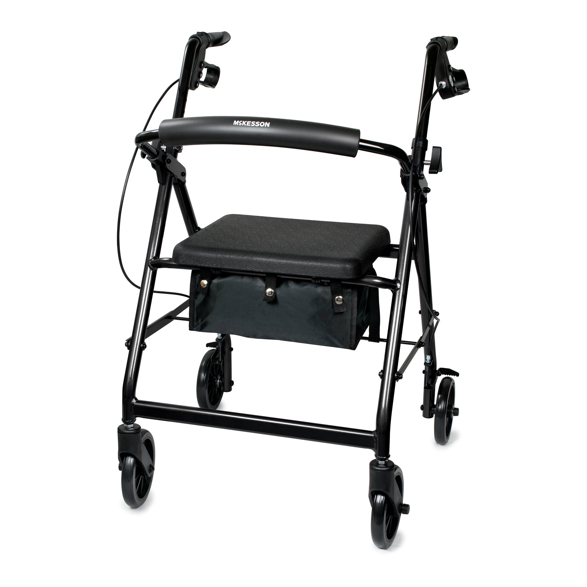 McKesson 4 Wheel Rollator with Adjustable Height and Folding Aluminum Frame - Model 146-R726BK