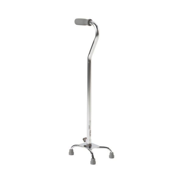 McKesson Small Base Quad Cane - Steel, Adjustable 30 to 39 Inches, Chrome Finish - Image 3