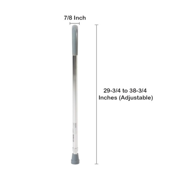 McKesson Aluminum Round Handle Cane 29.75 to 38.75 Inches, Chrome Finish - Image 4